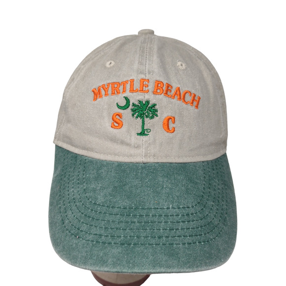 Shade Shack Men's Strapback Hat Gray Green Myrtle Beach South Carolina - Picture 1 of 10